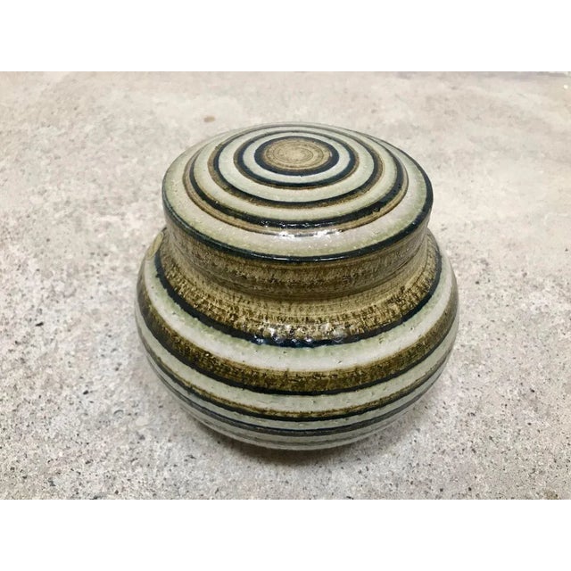 Danish Glazed Ceramic Art Pot with Lid from Søholm Stoneware, 1960s For Sale - Image 11 of 11