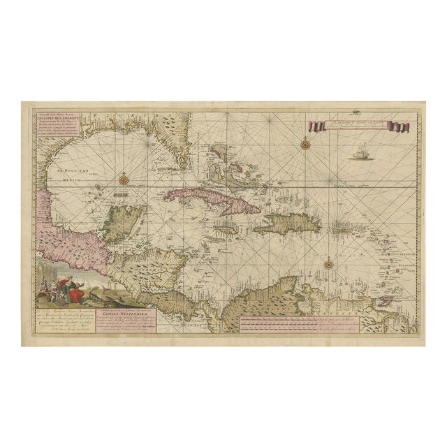 Engraving of a Map of Florida, 1728 For Sale