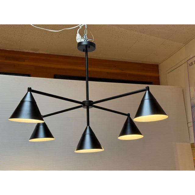Modern Elyccupa Modern Cone Chandelier, Matte Black For Sale - Image 3 of 12