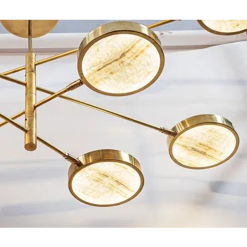 Ivory Onyx and Brass Chandelier by Silvio Piattelli For Sale - Image 12 of 13