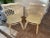 These vintage chairs have been lovingly used. Please note the worn paint, scratches and dings that come with these cuties....