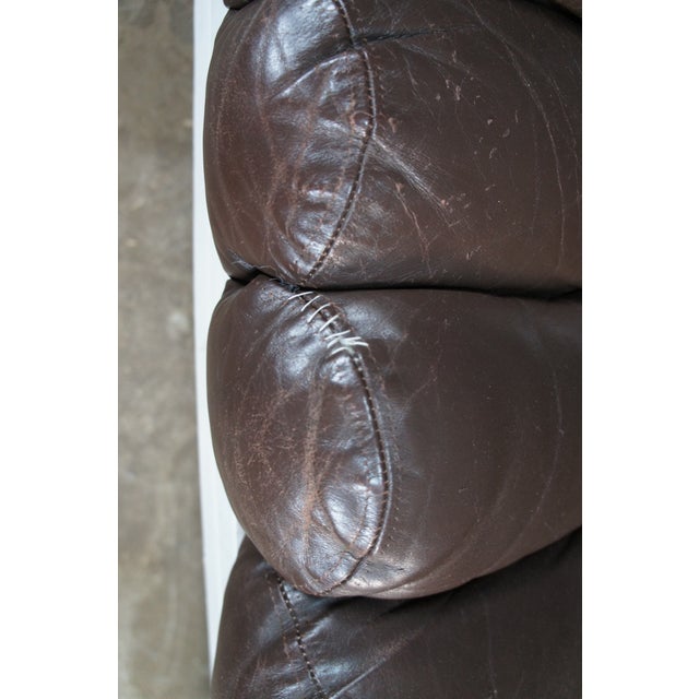 Wood 1980s Attribtued to Jay Spectre for Century Furniture Brown Leather White Bentwood "Eclipse" Bench For Sale - Image 7 of 10