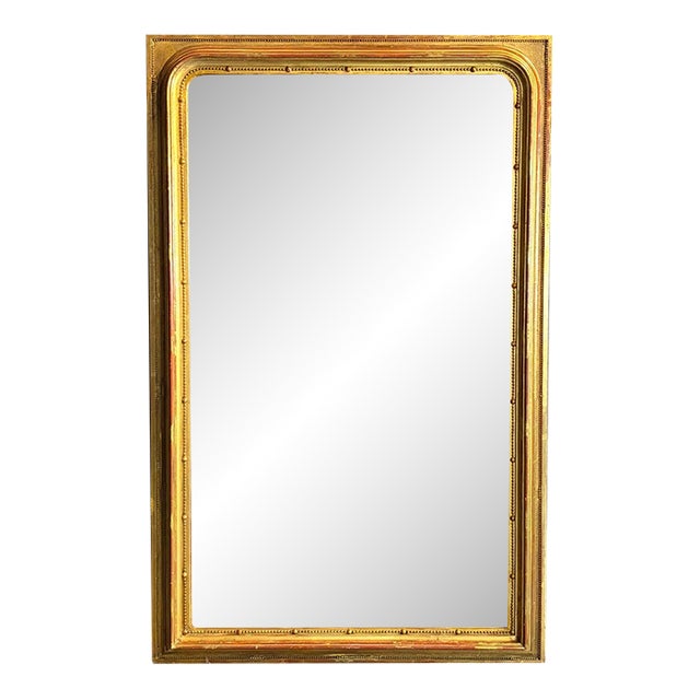 19th Century French Louis Philippe Large Giltwood Mirror For Sale