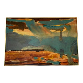 Navajo Wild Land (1973) Abstract Expressionist Landscape Oil Painting by Matthew Diamond For Sale
