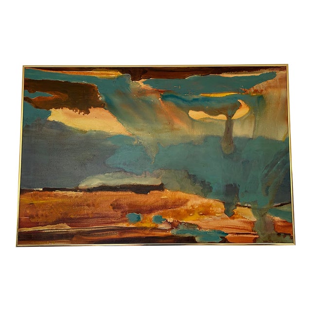 Navajo Wild Land (1973) Abstract Expressionist Landscape Oil Painting by Matthew Diamond For Sale