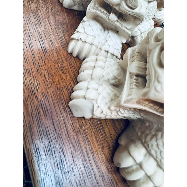 Stone Vintage Neoclassical Mythological Candlesticks - a Pair For Sale - Image 7 of 9