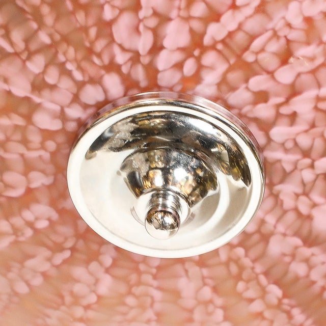 Mid-Century Murano Glass Pendant Chandelier in Sakura Pink and Muted Crimson For Sale - Image 10 of 12