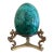Large Solid Malachite Egg on Neoclassical Brass Stand For Sale