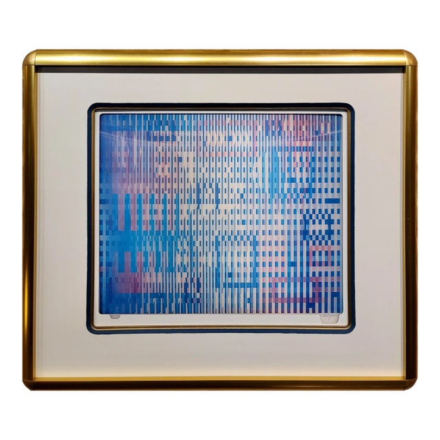 Yaacov Agam - Abstract Untitled -Original Vintage Agamograph in Colors For Sale
