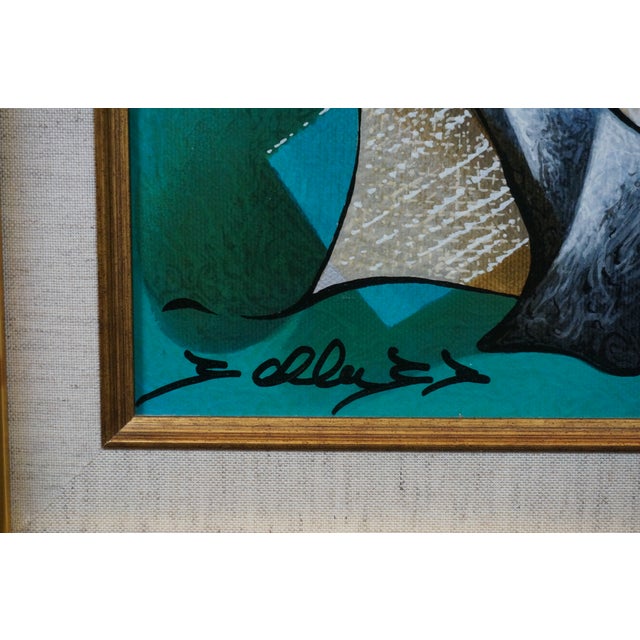 David Schluss Our Serenade Abstract Musician Serigraph on Canvas For Sale - Image 9 of 12