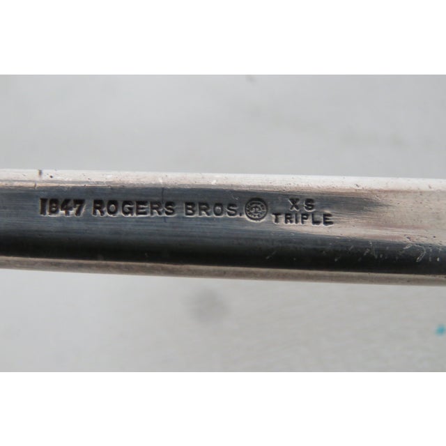 1847 Rogers Bros Large Punch Soup Ladle 1904 Xs Triple Silverplate Utensil 5004b For Sale - Image 9 of 12