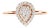 10K Rose Gold 3/8 Cttw Round-Cut Diamond Pear Promise Ring - Size 7 For Sale