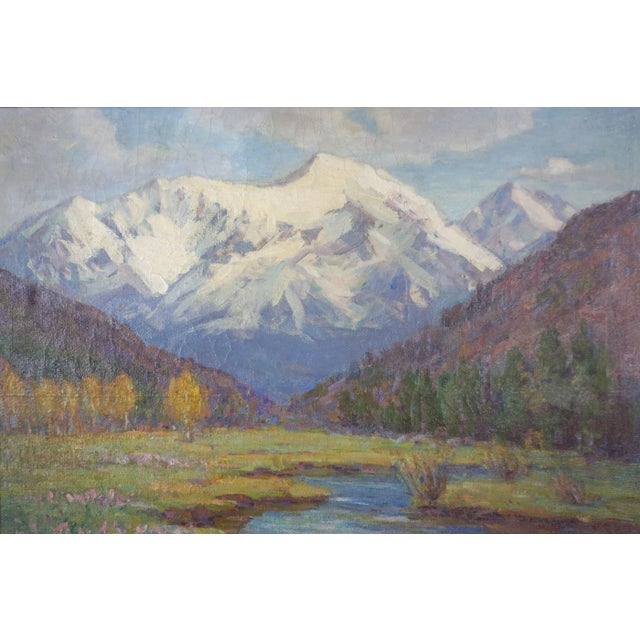 Impressionist Early 20th Century Original Oil Painting Landscape -- High Sierras Alpine Meadow by Frederick Carl Smith For Sale - Image 3 of 7
