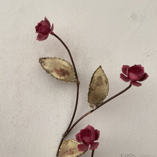 Brutalist Rare Vintage Enameled Floral Wall Sculpture by Curtis Jere Circa 1960s For Sale - Image 3 of 12