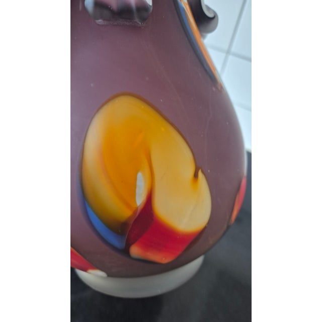 Glass Murano Purple Art Vase from Made Murano Glass, 1980s For Sale - Image 7 of 8