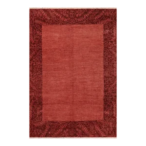 Eclectic Ziegler Red Burgundy Hand-Knotted Wool Rug - 8'4'' X 9'6''