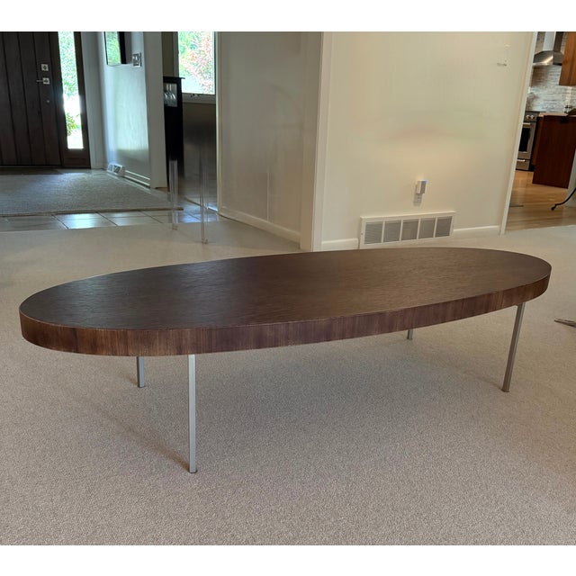 Gorgeous B&B Italia MaxAlto Complementi wengé wood oval coffee table in very good condition. Wengé is a heavy dark...