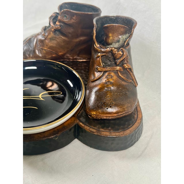 This darling pair of mid-century bronzed baby shoes has a softly aged patina and evokes a bygone time. Life-size original...