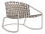 Brown Jordan Kantan Aluminum Suncloth Motion Lounge Chair, Dove frame with Mica fabric For Sale