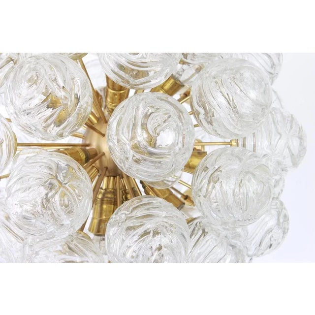 German Sputnik Chandelier with Snow Glass Balls by Doria, 1970s For Sale - Image 6 of 14