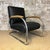 Mid-Century Modern Tubax Armchair in Black Faux Leather For Sale - Image 3 of 17