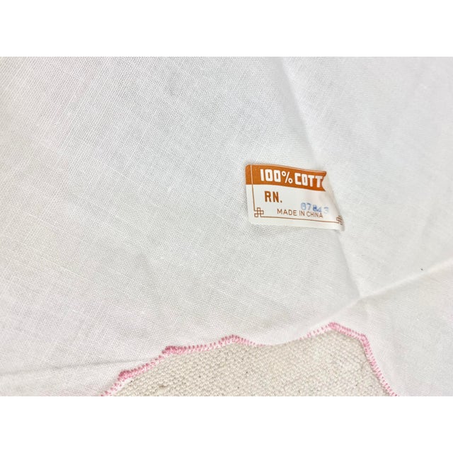 Vintage Embroidered Chicken Bread Basket Linen For Sale - Image 4 of 9