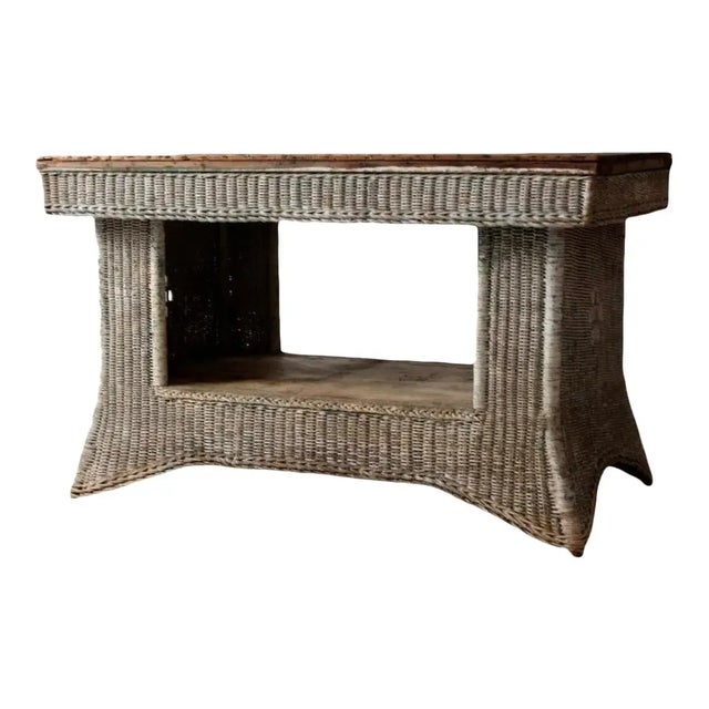 Antique Wicker Library Table For Sale - Image 10 of 10