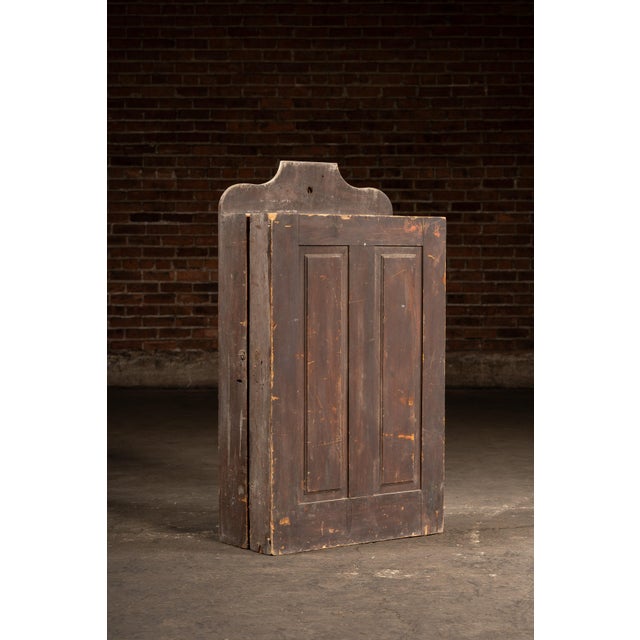 Rustic Antique Wooden Swing-Open Tool Cabinet For Sale - Image 3 of 8