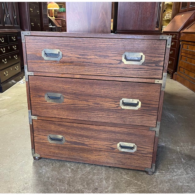 Late 20th Century Late 20th Century Hickory Manufacturing Three Drawer Chest For Sale - Image 5 of 12