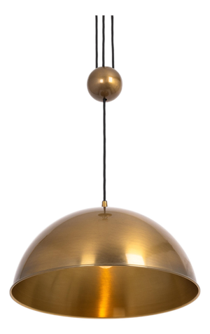 Adjustable Counterweight Dark Brass Posa Pendant from Florian Schulz, Germany, 1970s