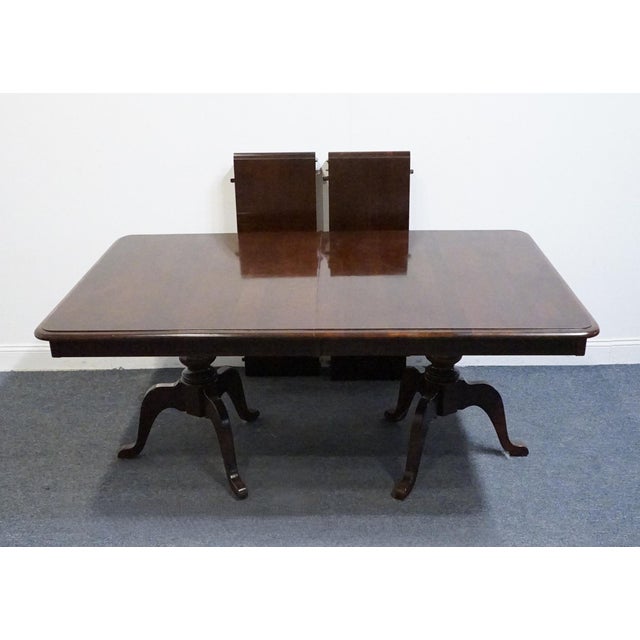 Brown Kincaid Furniture Cherry Mountain III Solid Cherry Traditional Style 95" Double Pedestal Dining Table 81-057 For Sale - Image 8 of 10