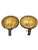 Set of two rare and large Mid-Century Modern brass wall lamps or sconces. The lamps are executed in white frosted glass...