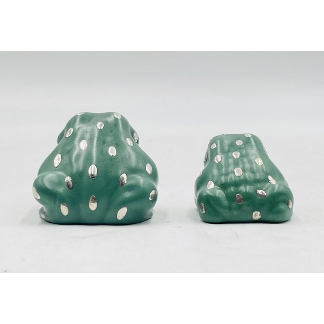 Emilia Castillo Emilia Castillo Pure Silver & Porcelain Frog Salt & Pepper Shakers, Taxco 1998 For Sale - Image 4 of 10