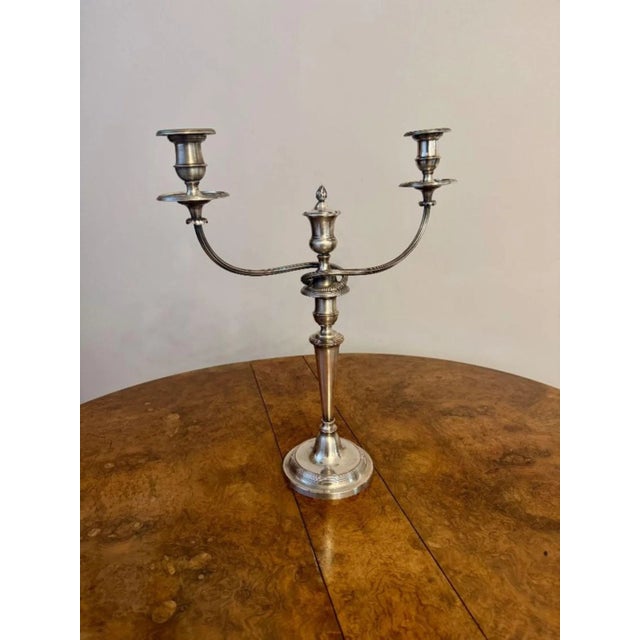Antique Victorian Silver Plated Candelabras, 1860, Set of 2 For Sale - Image 6 of 8