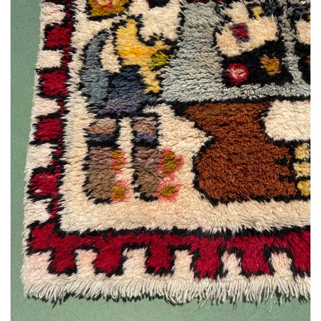 Mid-Century Modern Vintage Ecuadorian Hand-Made Woven Shag Tapestry For Sale - Image 3 of 9