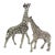 2 X Vintage Italian Handmade Genuine Silver Giraffes Figurine Miniatures, Made in Varese (Va), Italy For Sale