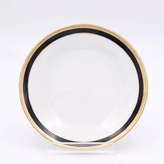Set of 12 Vintage Richard Ginori Vintage Black and Gilt Salad Plates For Sale - Image 4 of 9