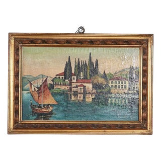 A. Biondelli, Lake Garda, Painting, Framed For Sale