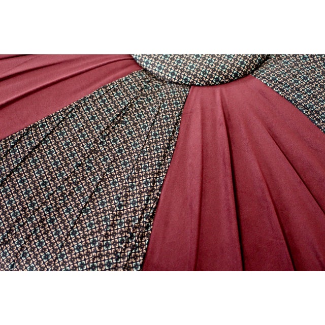 1990s Ottoman With Velvet Pinwheel Design For Sale - Image 11 of 12