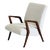 Mid-Century Italian Lounge Armchair in Cherrywood and White Bouclé, 1950s For Sale