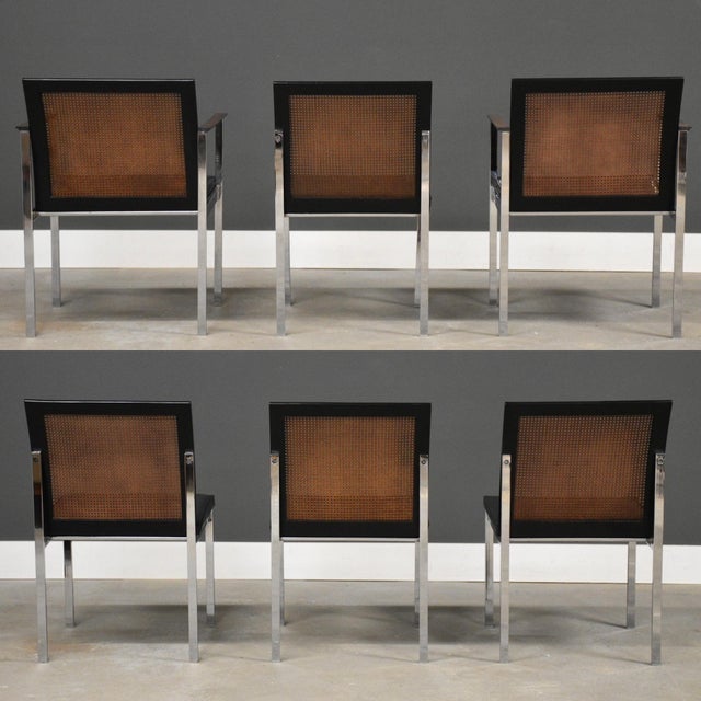 Lane Furniture 1960s Rosewood and Cane Dining Chairs by Paul McCobb for Lane - Set of 6 For Sale - Image 4 of 9