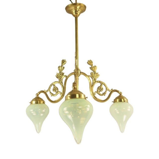 French Brass Chandelier, France, 1910s For Sale
