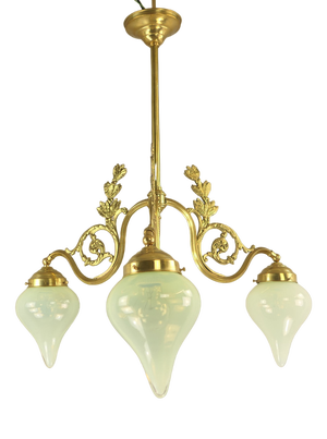 French Brass Chandelier, France, 1910s