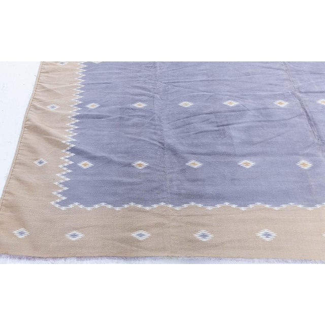 Doris Leslie Blau Mid-Century Indian Dhurrie Lavender Flatweave Cotton Rug For Sale In New York - Image 6 of 7