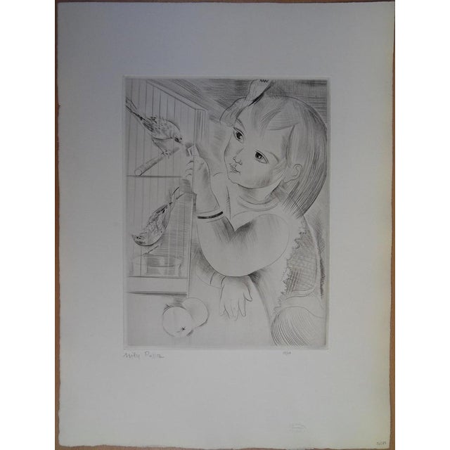 Emilia mily possoz (1888-1967) the birdcage original engraving signed in pencil (the number sent may vary) limited edition...