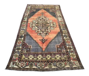 1960s Vintage Bohemian Handmade Area Rug- 4′7″ × 9′8″