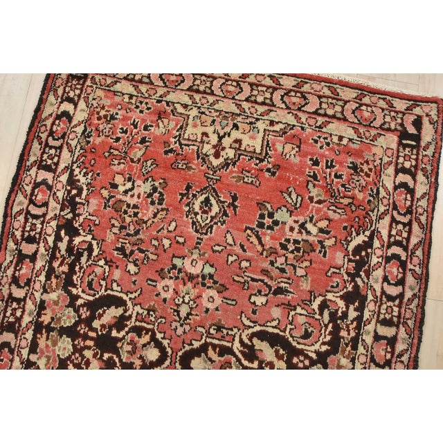 Malayer Runner 3’10” X 10’2” Red Wool Semi-Antique Hand-Knotted Oriental Rug For Sale In Philadelphia - Image 6 of 15