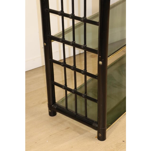 Vintage Shelf in Smoked Glass and Bamboo-Style Frame, 1970s For Sale - Image 13 of 17