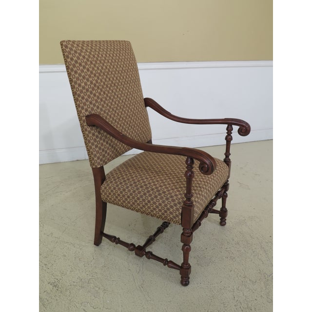 1990s Vintage Southwood Large Upholstered Throne Chair | Chairish