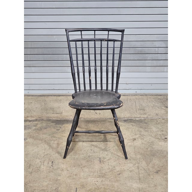 Bench Made Black Bird Cage Style Windsor Chair Made by New York Artisian For Sale In Cleveland - Image 6 of 9